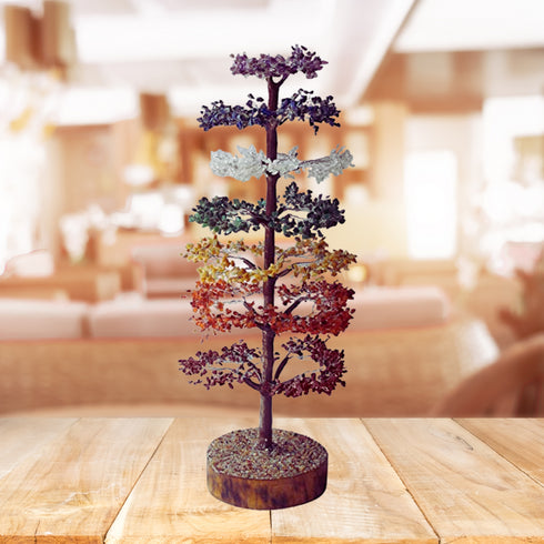 Pushkar 7 Chakra Layered M-Seal Crystal Tree 1500 Bead